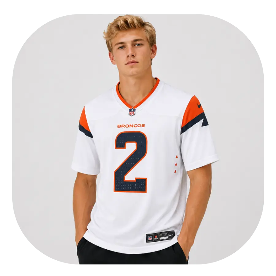 Patrick Surtain II Broncos White Game Jersey - View Patrick Surtain II Broncos White Game Jersey View