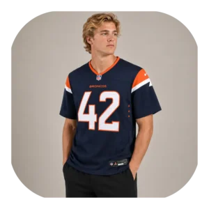 Taurean York Navy Broncos Team Game Jersey Look