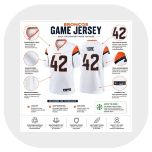Taurean York White Broncos Team Game Jersey Details