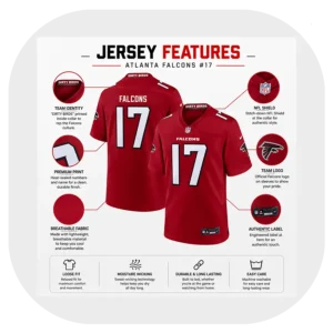Zachariah Branch Falcons Red Game Jersey Details