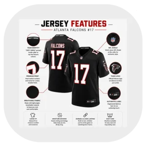 Zachariah Branch Falcons Team Black Game Jersey Details