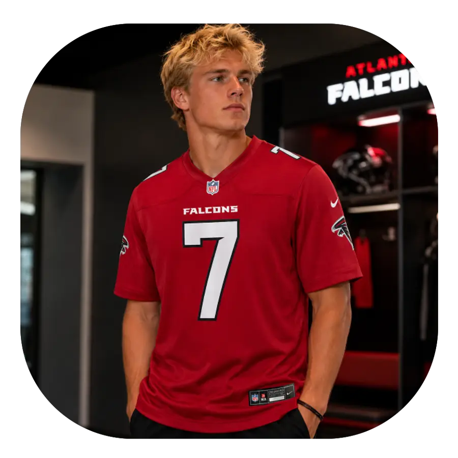 Bijan Robinson Falcons Red Game Jersey - View Bijan Robinson Falcons Red Game Jersey View