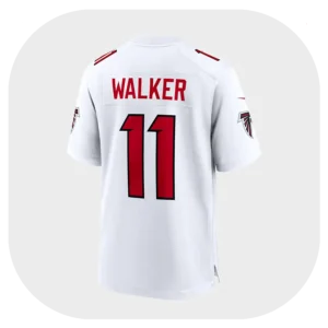 Jalon Walker Falcons White Game Jersey Back Look