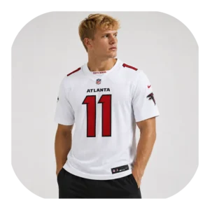 Jalon Walker Falcons White Game Jersey Look
