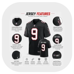 Michael Penix Jr Falcons Black Game Jersey Details