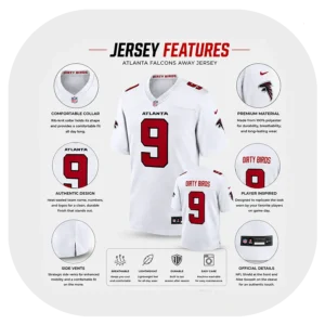 Michael Penix Jr Falcons White Game Jersey Details