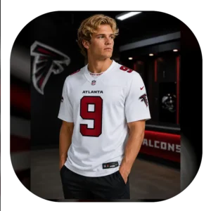 Michael Penix Jr Falcons White Game Jersey View