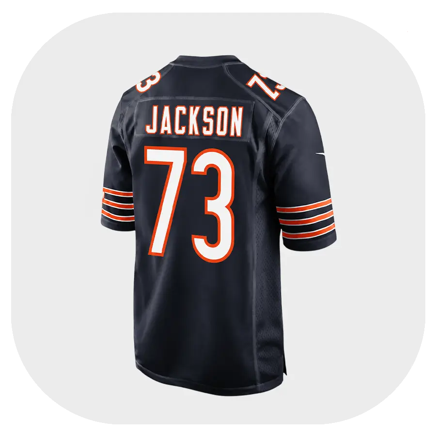 Jonah Jackson Bears Game Team Navy Jersey Back Look Jonah Jackson Bears Game Team Navy Jersey Back Look
