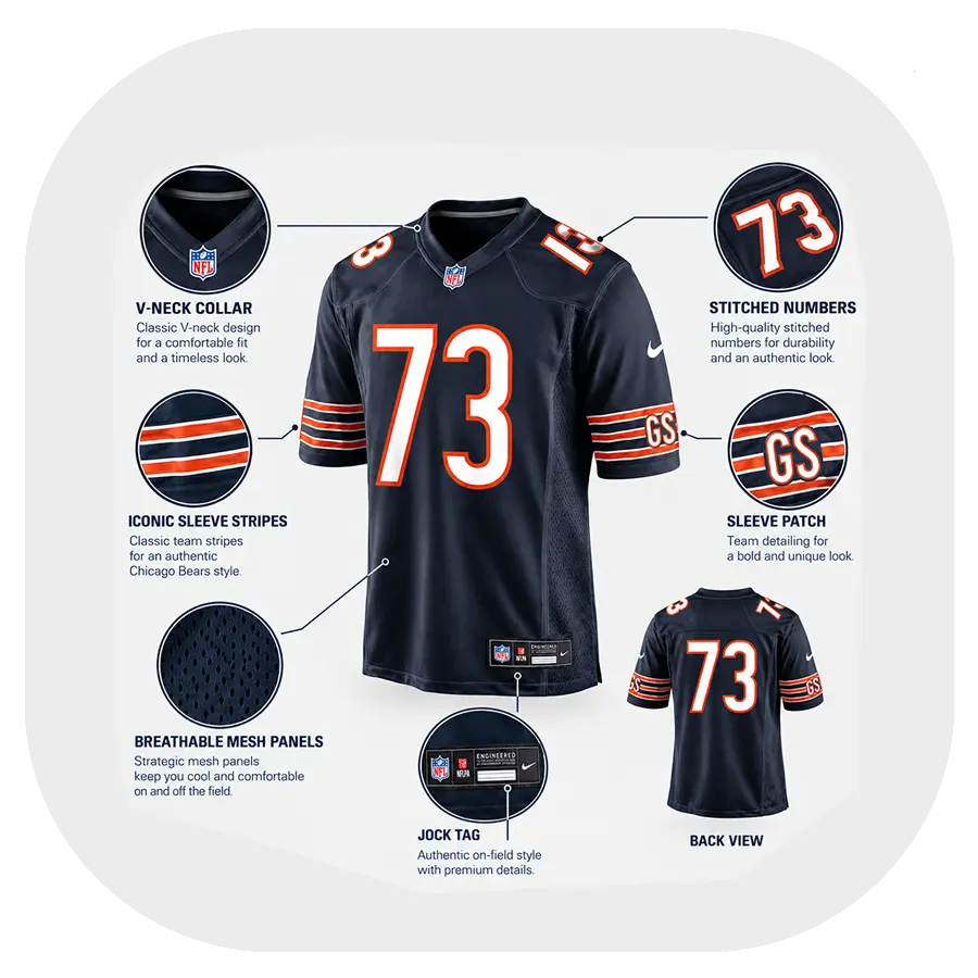 Jonah Jackson Bears Game Team Navy Jersey Details Jonah Jackson Bears Game Team Navy Jersey Details