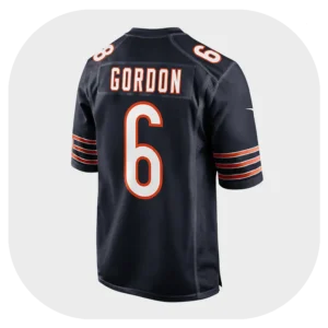 Kyler Gordon Bears Game Team Navy Jersey Back Look