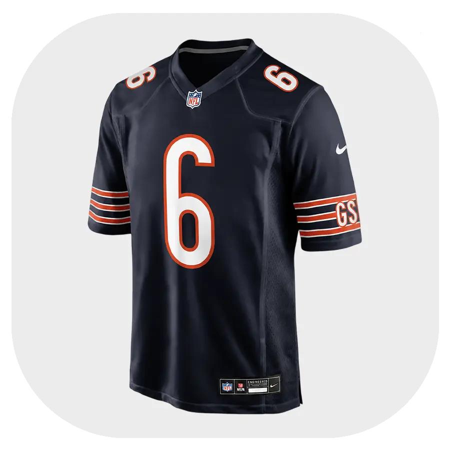 Kyler Gordon Bears Game Team Navy Jersey Front Look Kyler Gordon Bears Game Team Navy Jersey Front Look