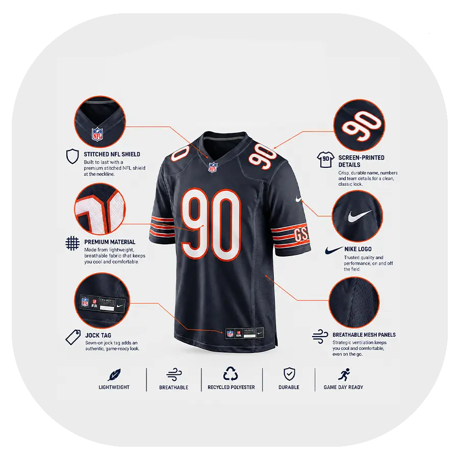 Neville Gallimore Team Navy Game Jersey Details Neville Gallimore Team Navy Game Jersey Details