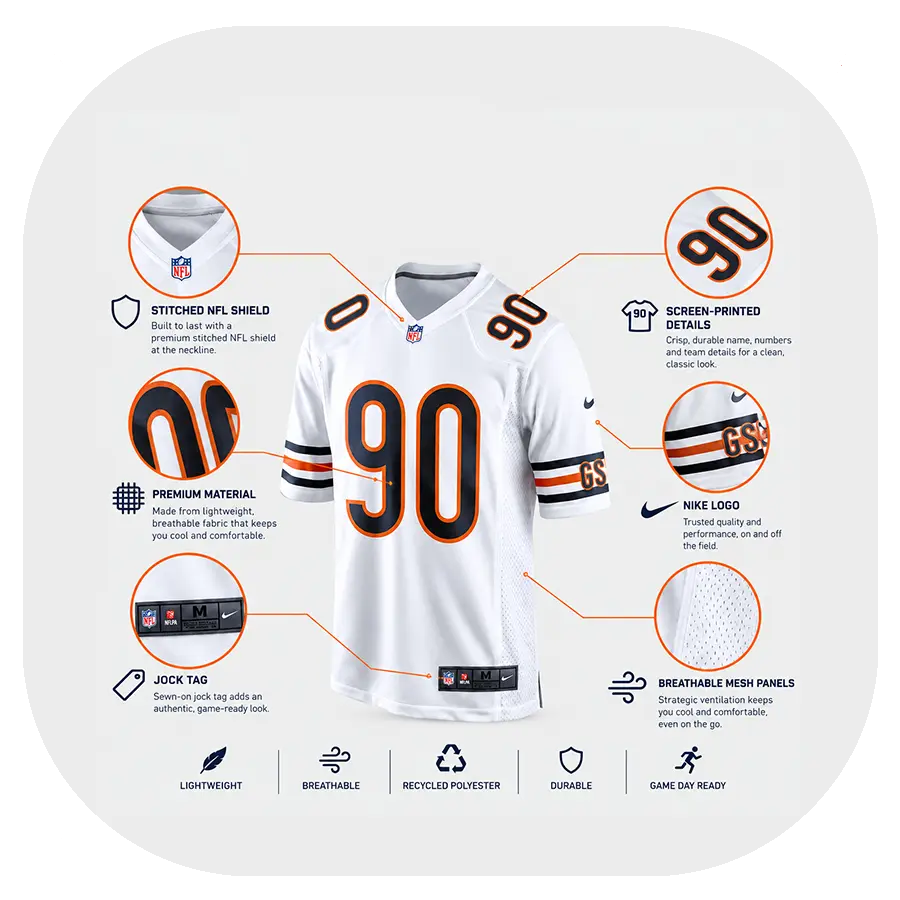Neville Gallimore Team White Game Jersey Details Neville Gallimore Team White Game Jersey Details