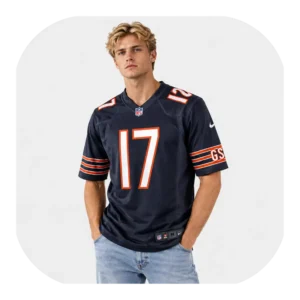 Tyson Bagent Bears Nike Team Navy Game Jersey Look