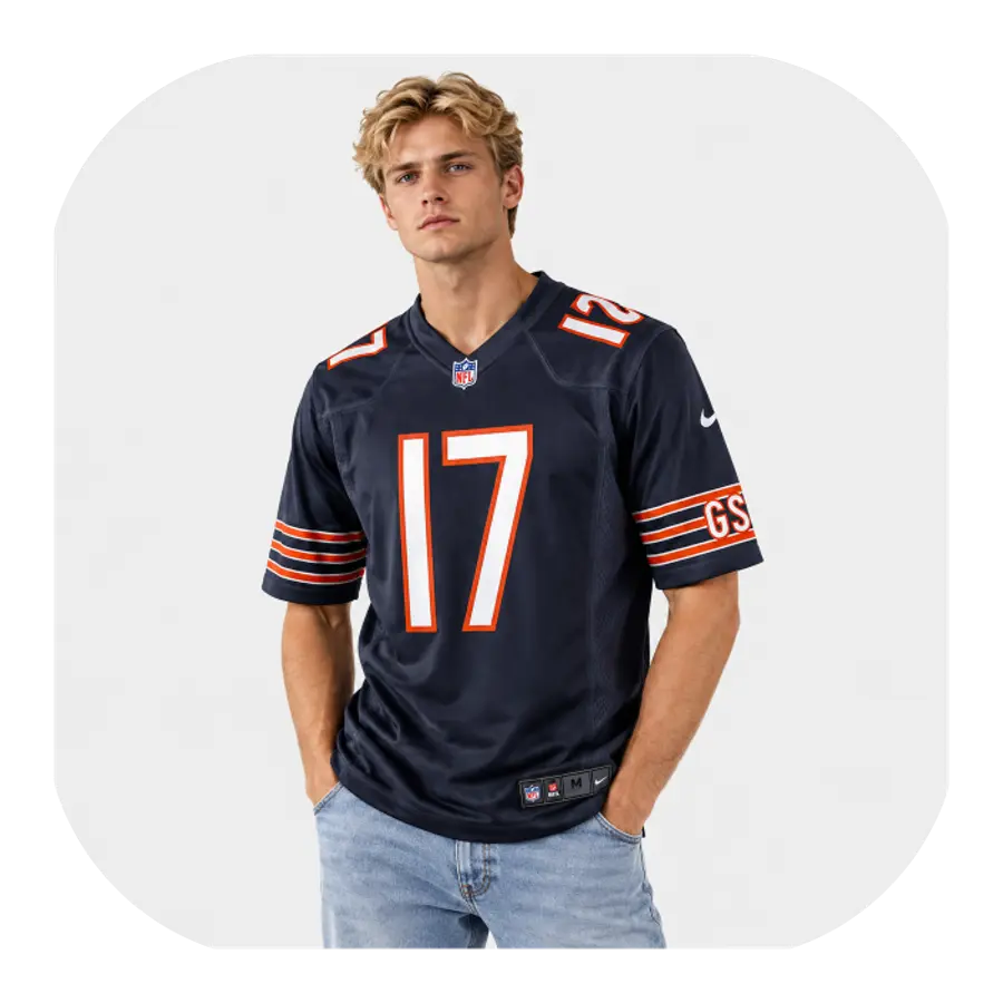 Tyson Bagent Bears Nike Team Navy Game Jersey Look Tyson Bagent Bears Nike Team Navy Game Jersey Look