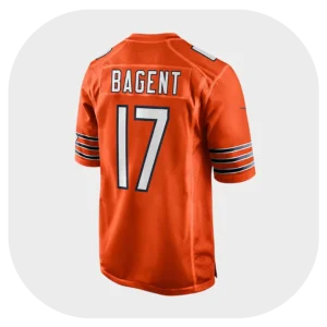Tyson Bagent Bears Team Orange Game Jersey Back Look