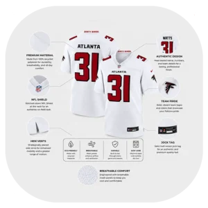 Xavier Watts Falcons White Game Jersey Details