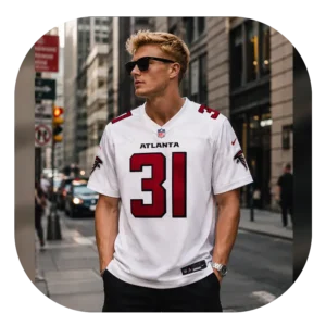 Xavier Watts Falcons White Game Jersey Look