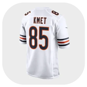 Cole Kmet Bears Game Team White Jersey Back Look