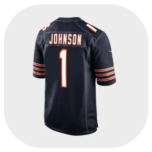 Jaylon Johnson Bears Game Team Navy Jersey Back Look
