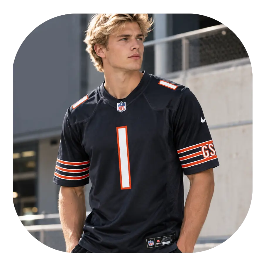 Jaylon Johnson Bears Game Team Navy Jersey - Look Jaylon Johnson Bears Game Team Navy Jersey Look