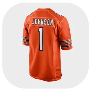 Jaylon Johnson Bears Game Team Orange Jersey Back Look