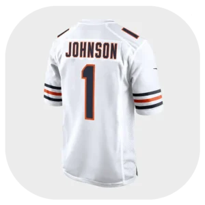 Jaylon Johnson Bears Game Team White Jersey Back Look